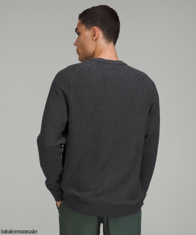 Lululemon Deutschland DELULU933 | Strukturstrickpullover Mit Rundhalsausschnitt Schwarz Meliert